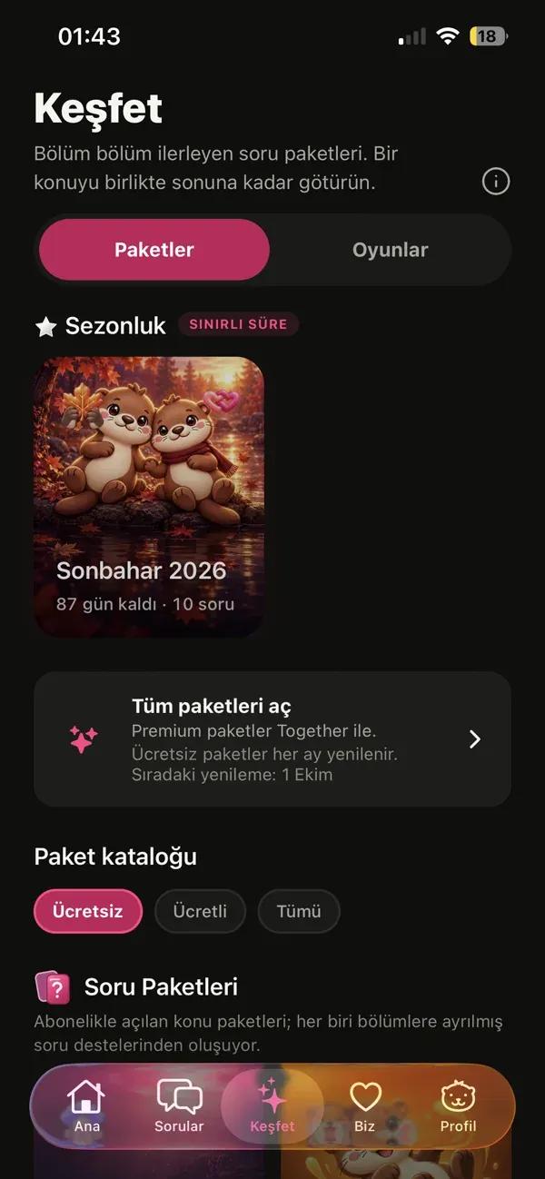 The Discover screen in Claspy